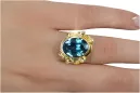 Stil Vintage Inel Acvamarin Aur galben 14K vrc100y